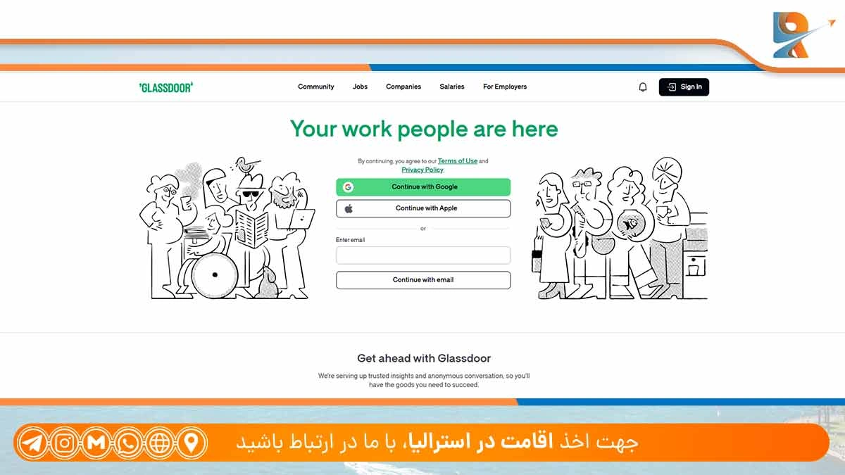 Glassdoor بهترین سایت کاریابی در استرالیا