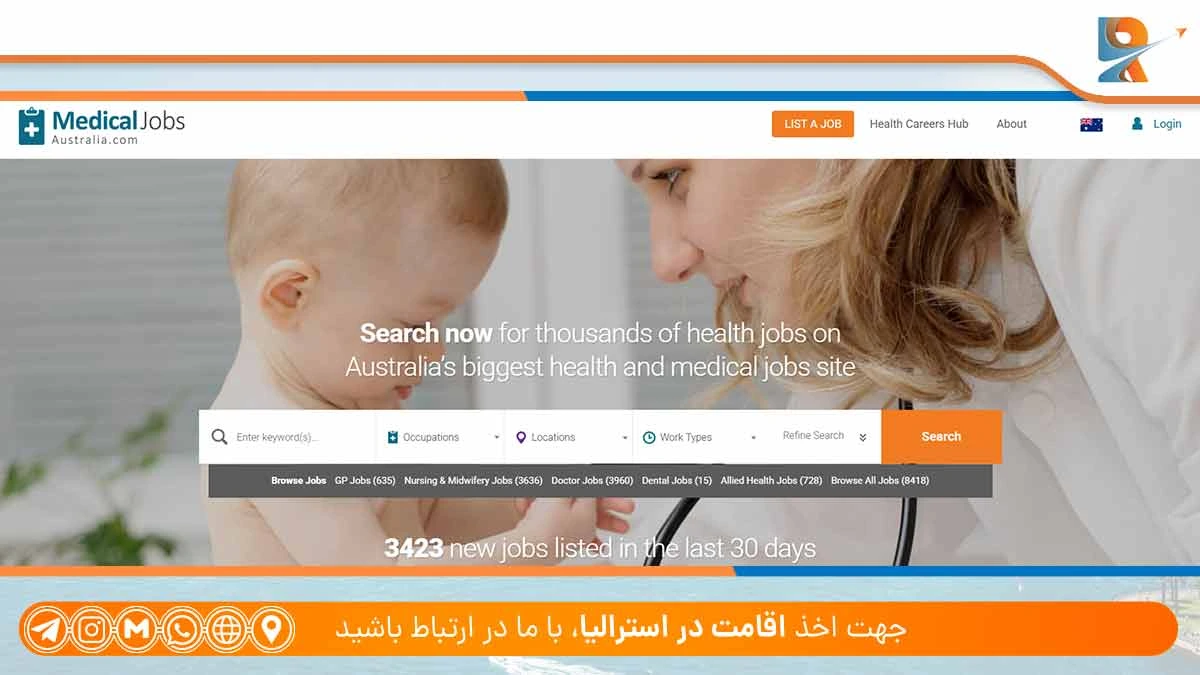 وبسایت Medical Jobs Australia از سایت های کاریابی استرالیا