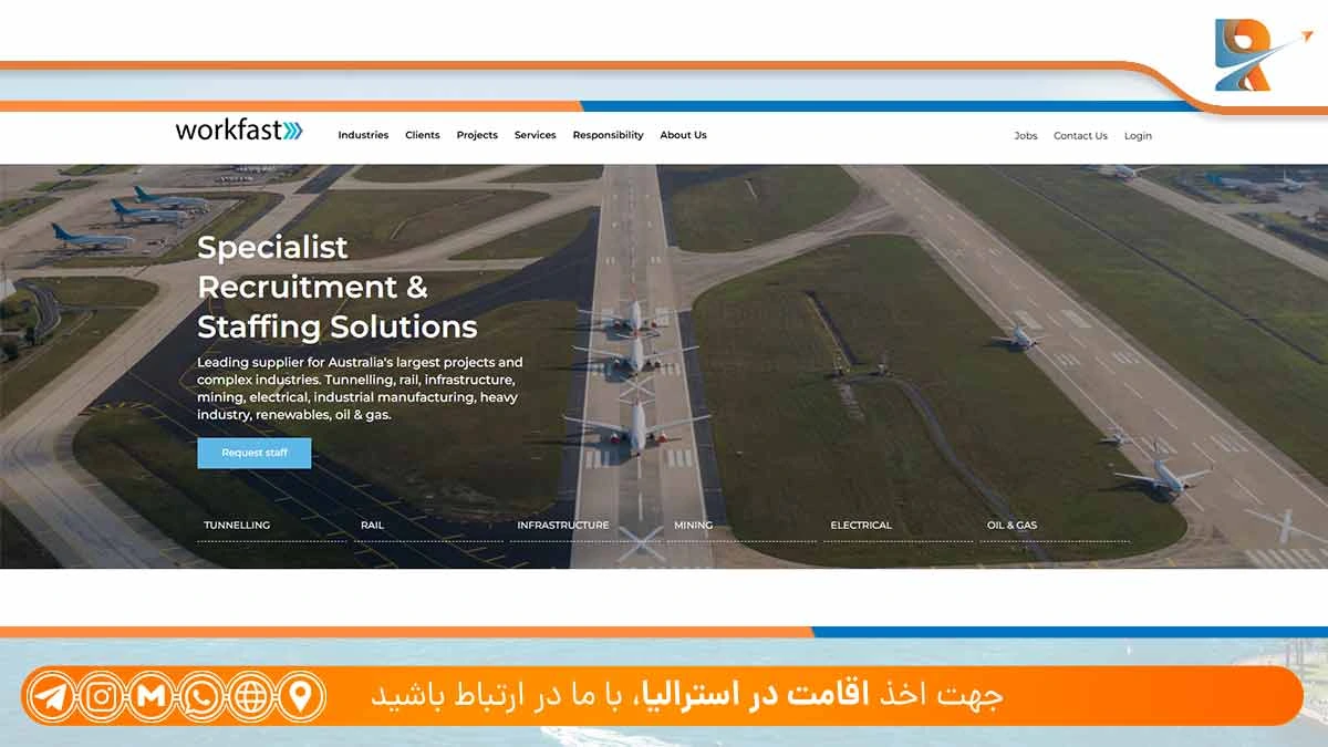 سایت کاریابی استرالیا برای ایرانیان Workfast